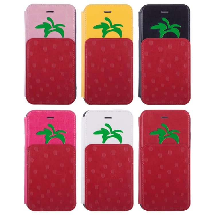 Strawberries Pattern Horizontal Flip Leather Case with Card Slots & Holder for iPhone 6 & 6S