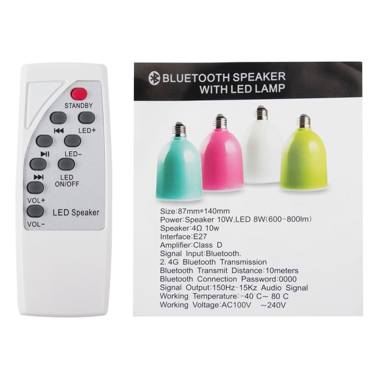 Smart Bluetooth Speaker Light, with E27 LED Lamp and Remote Control(Blue)