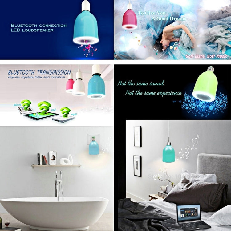 Smart Bluetooth Speaker Light, with E27 LED Lamp and Remote Control(Blue)
