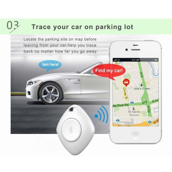 IT-02 Bluetooth 4.0 Camera Remote Shutter Anti-Lost Alarm Tracer for iOS Android System Smartphone(White)