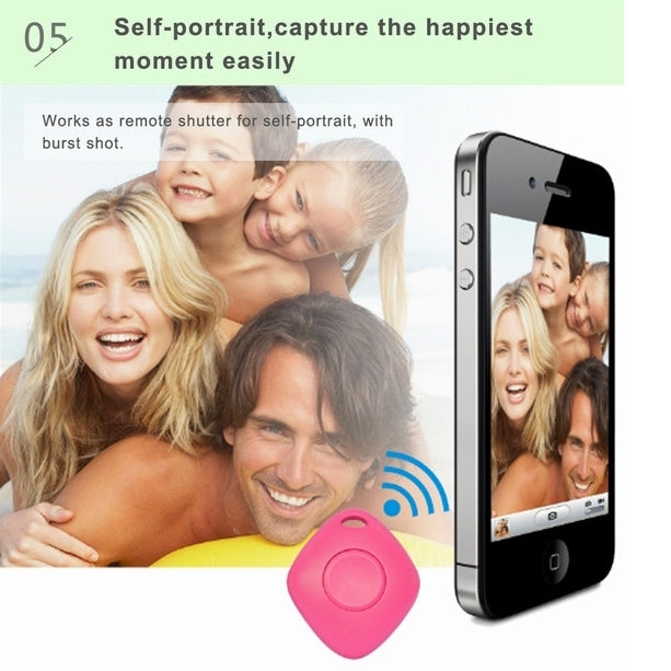 IT-02 Bluetooth 4.0 Camera Remote Shutter Anti-Lost Alarm Tracer for iOS Android System Smartphone(White)
