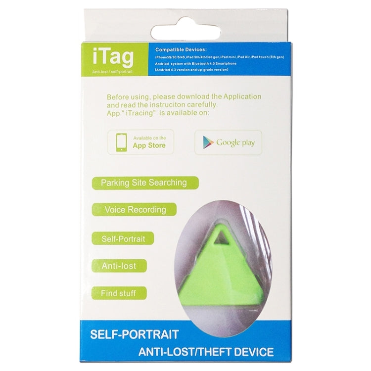 IT-07 Bluetooth 4.0 Camera Remote Shutter Anti-Lost Alarm Tracer for iOS Android System Smartphone(Green)