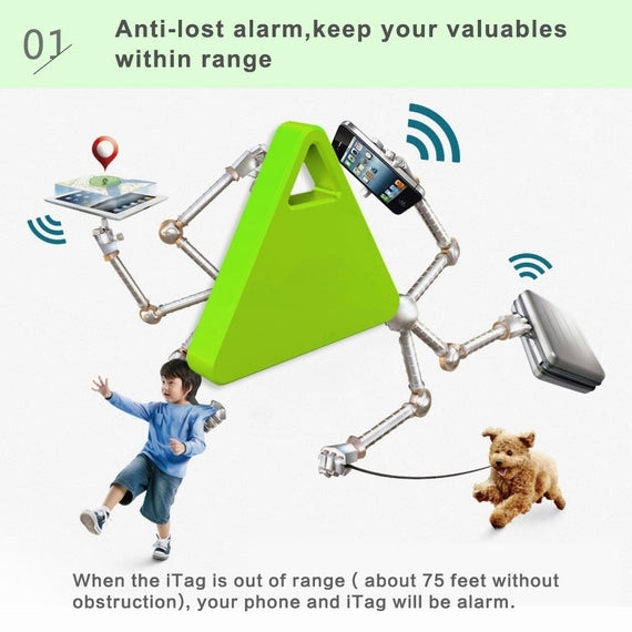 IT-07 Bluetooth 4.0 Camera Remote Shutter Anti-Lost Alarm Tracer for iOS Android System Smartphone(Green)
