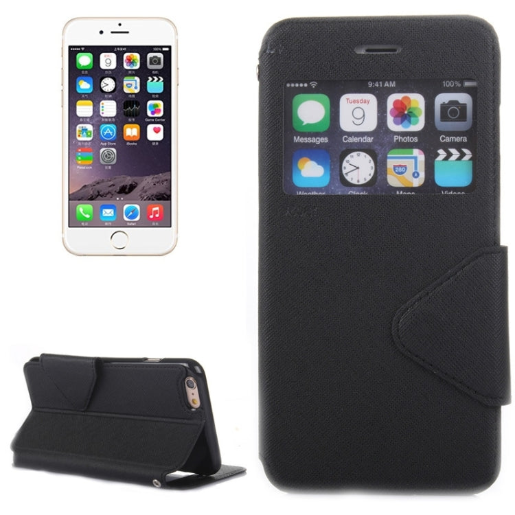 Roar Cross Texture Flip Leather Case with Holder & Card Slot & Caller ID Window for iPhone 6