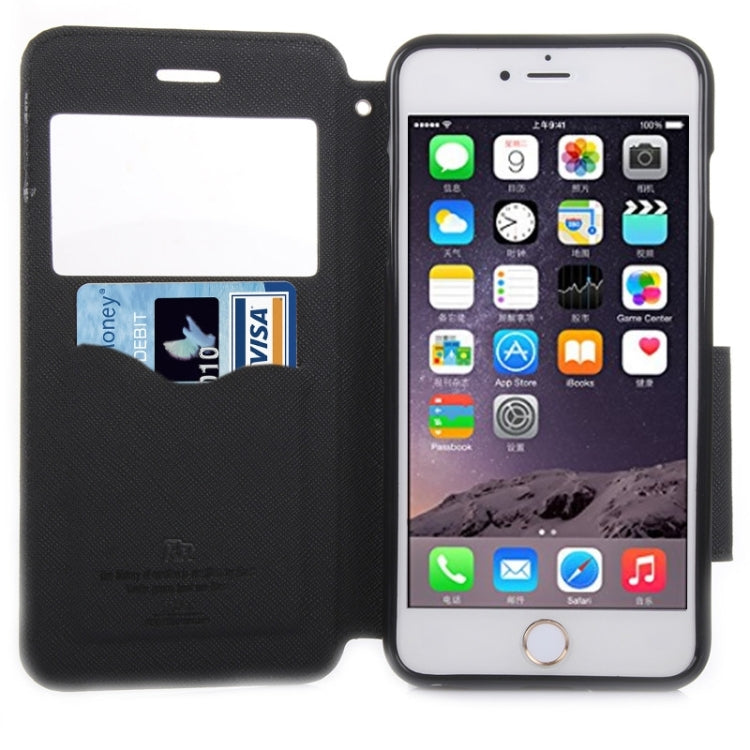 Roar Cross Texture Flip Leather Case with Holder & Card Slot & Caller ID Window for iPhone 6