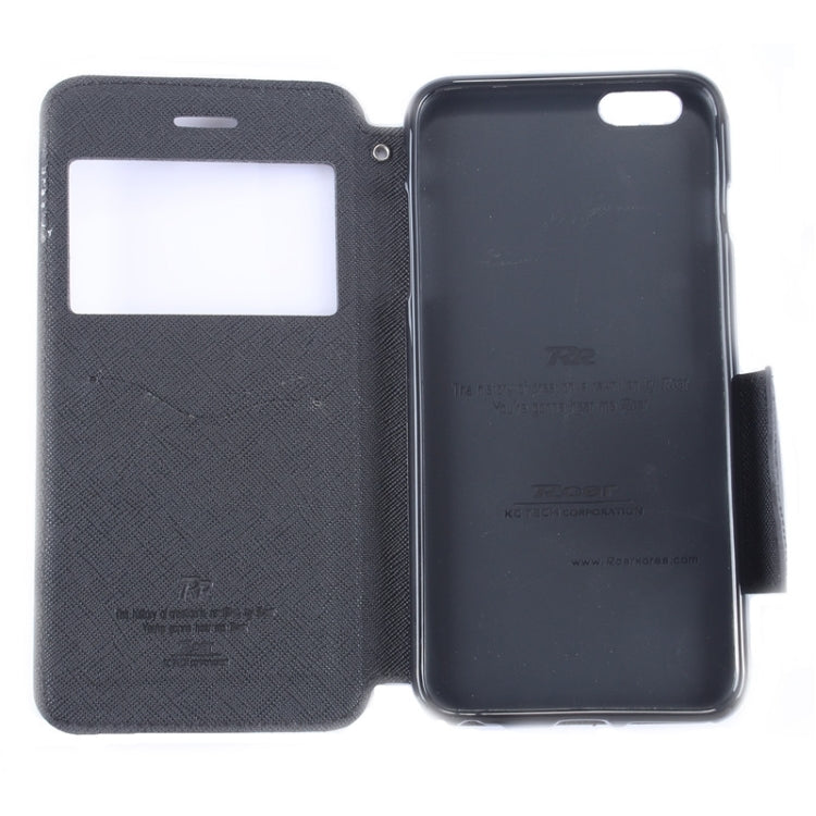 Roar Cross Texture Flip Leather Case with Holder & Card Slot & Caller ID Window for iPhone 6