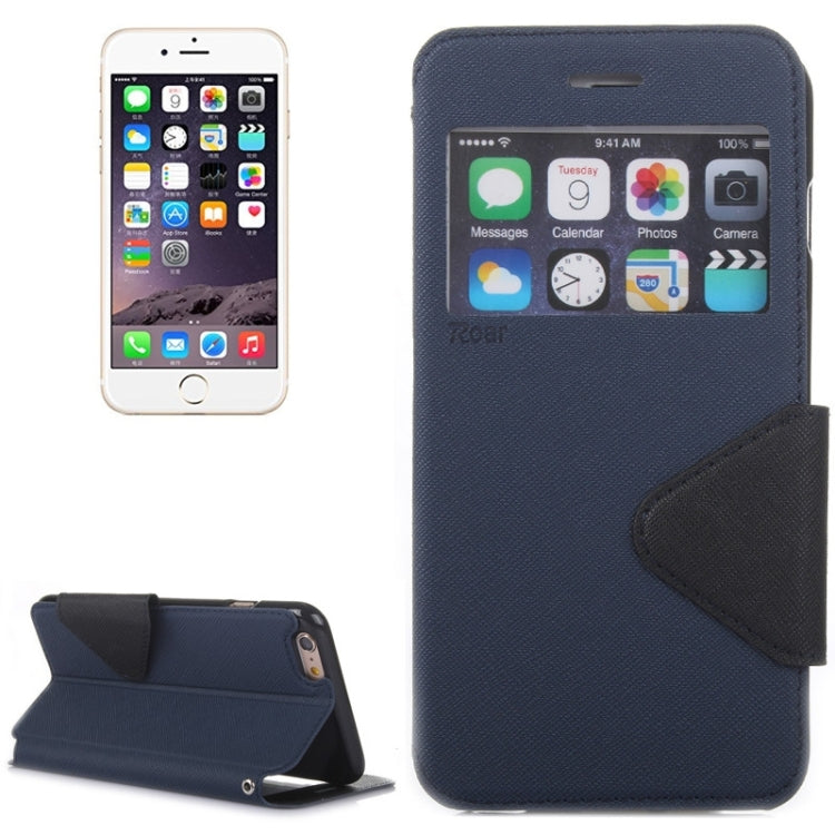 Roar Cross Texture Flip Leather Case with Holder & Card Slot & Caller ID Window for iPhone 6