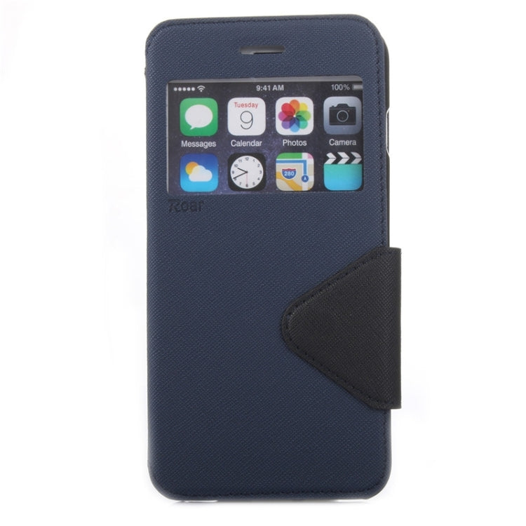 Roar Cross Texture Flip Leather Case with Holder & Card Slot & Caller ID Window for iPhone 6