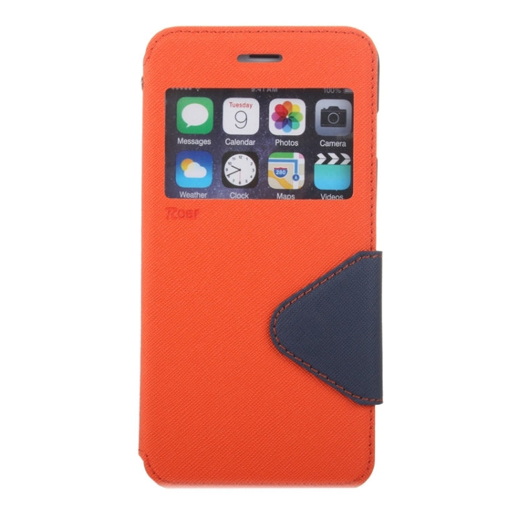 Roar Cross Texture Flip Leather Case with Holder & Card Slot & Caller ID Window for iPhone 6