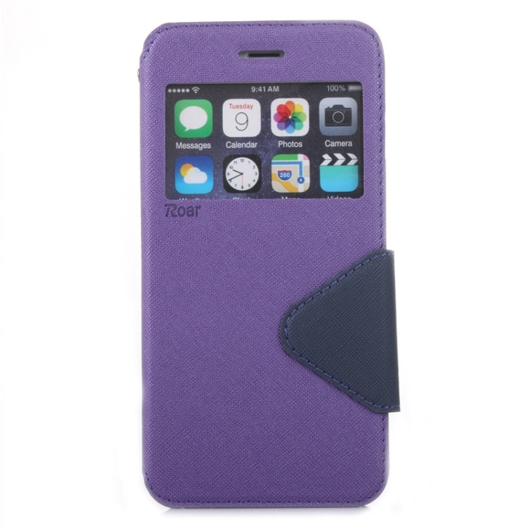 Roar Cross Texture Flip Leather Case with Holder & Card Slot & Caller ID Window for iPhone 6