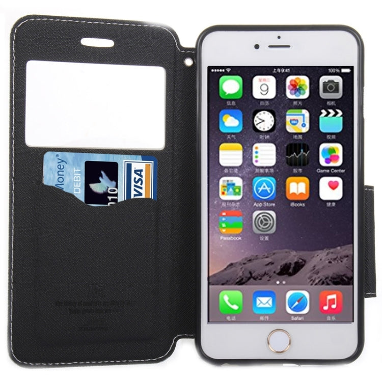 Roar Cross Texture Flip Leather Case with Holder & Card Slot & Caller ID Window for iPhone 6