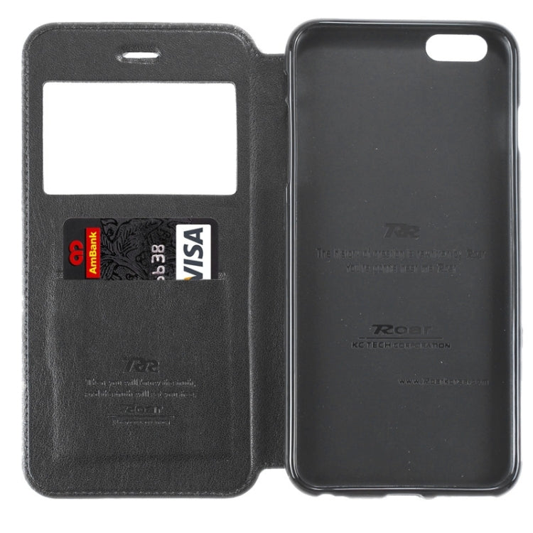 Roar Crazy Horse Texture Leather Case with Holder & Card Slot & Caller ID Display for iPhone 6 & 6S