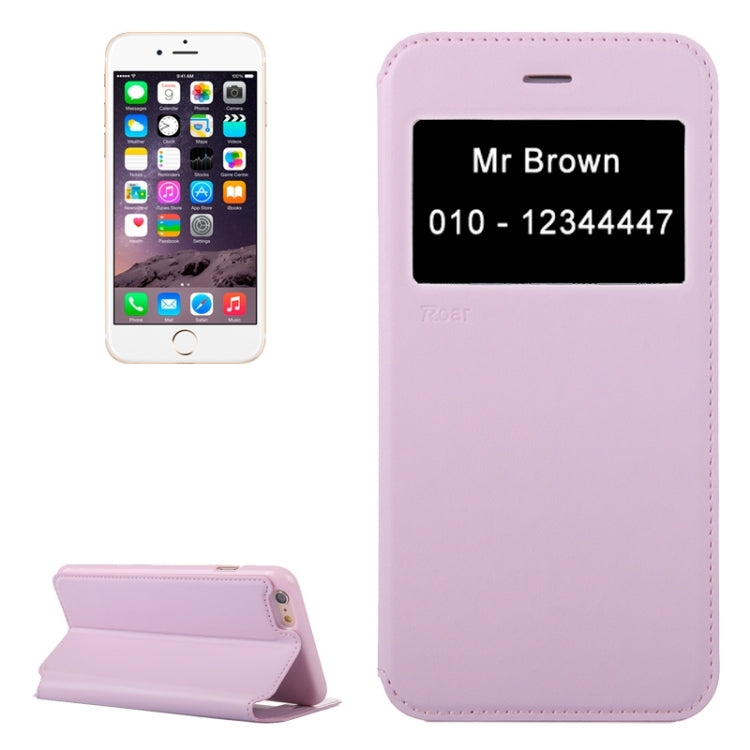 Roar Crazy Horse Texture Leather Case with Holder & Card Slot & Caller ID Display for iPhone 6 & 6S
