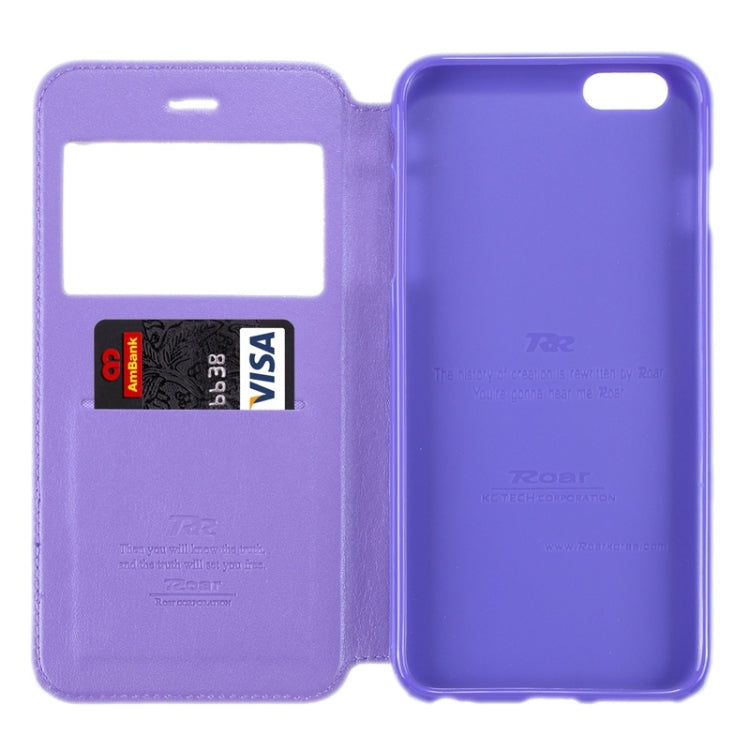 Roar Crazy Horse Texture Leather Case with Holder & Card Slot & Caller ID Display for iPhone 6 & 6S