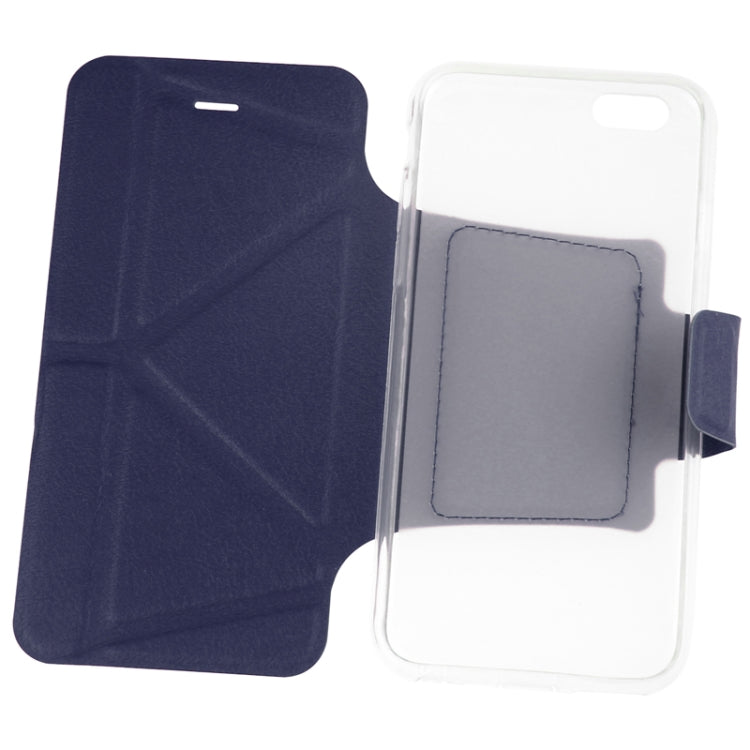 Multi-folding Crazy Horse Texture PU Leather Case with Holder for iPhone 6 & 6S