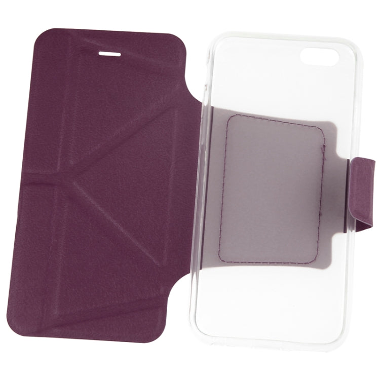 Multi-folding Crazy Horse Texture PU Leather Case with Holder for iPhone 6 & 6S