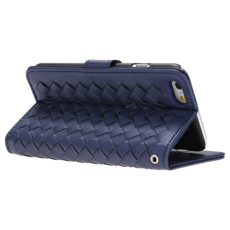 Grid Texture Horizontal Leather Case with Holder & Card Slots & Wallet & Lanyard for iPhone 6 & 6S