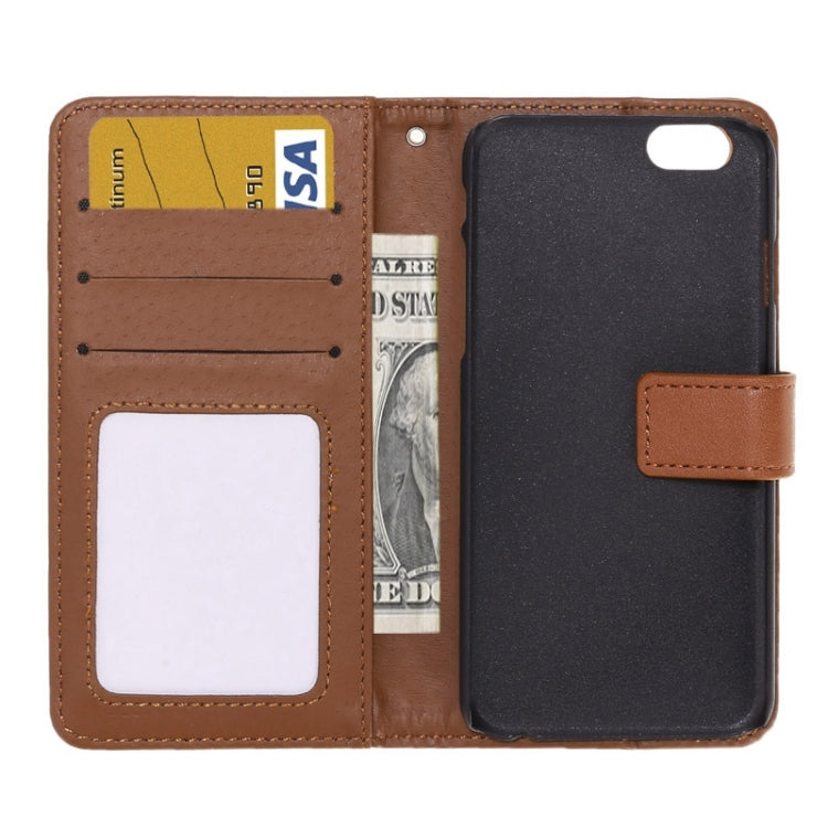Grid Texture Horizontal Leather Case with Holder & Card Slots & Wallet & Lanyard for iPhone 6 & 6S