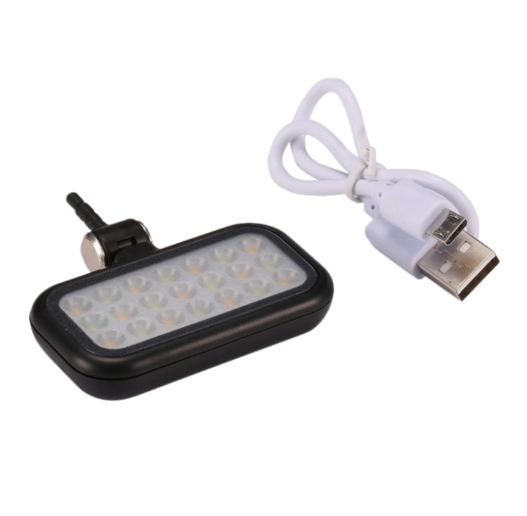 3.5mm Universal Night Using Selfie 21 LED Flash Light, For iPad, iPhone, Galaxy, Huawei, Xiaomi, LG, HTC and Other Smart Phones(Black)