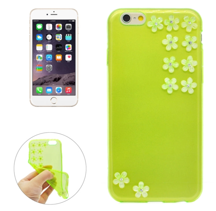 Flower Pattern Diamond Encrusted Ultrathin TPU Protective Case for iPhone 6