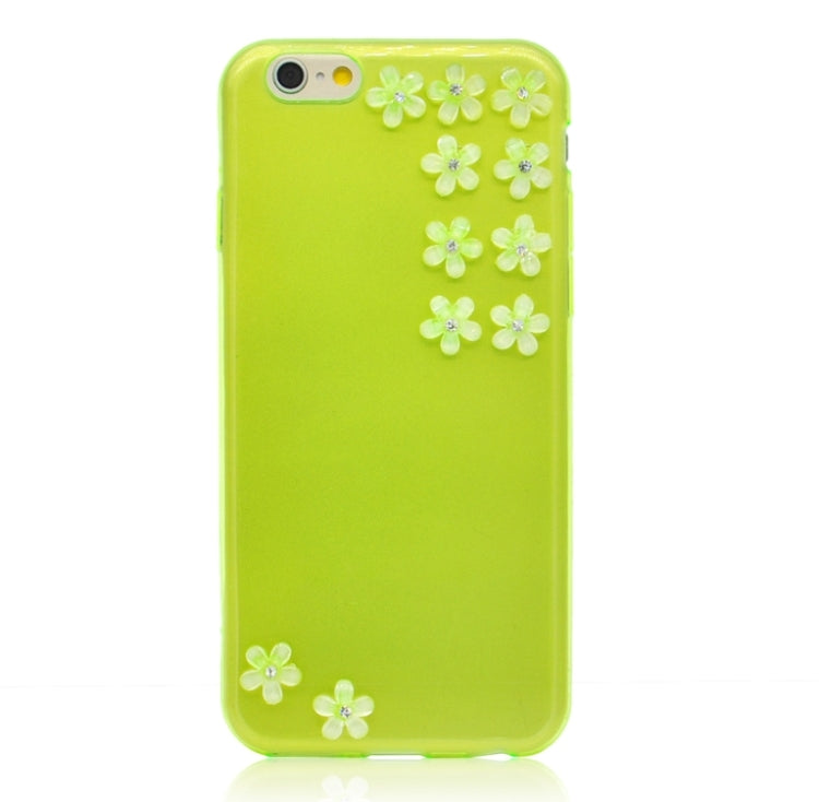 Flower Pattern Diamond Encrusted Ultrathin TPU Protective Case for iPhone 6