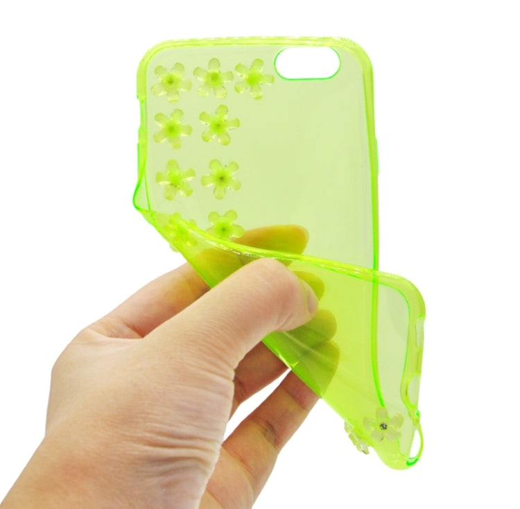 Flower Pattern Diamond Encrusted Ultrathin TPU Protective Case for iPhone 6