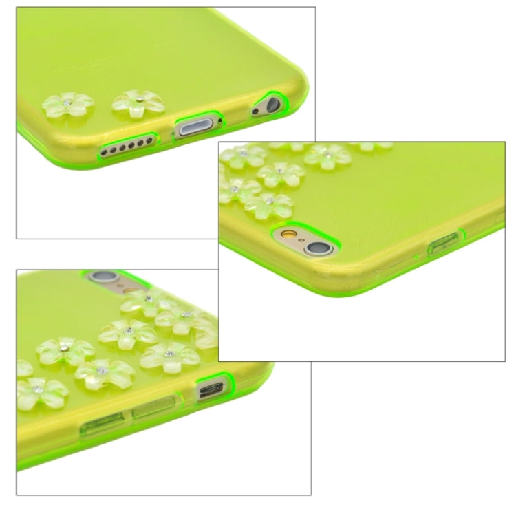 Flower Pattern Diamond Encrusted Ultrathin TPU Protective Case for iPhone 6