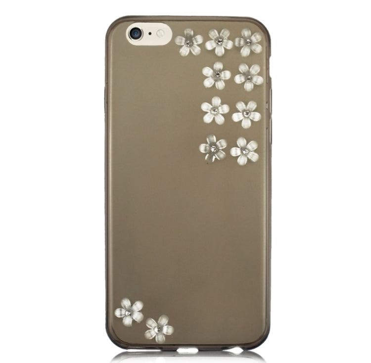 Flower Pattern Diamond Encrusted Ultrathin TPU Protective Case for iPhone 6