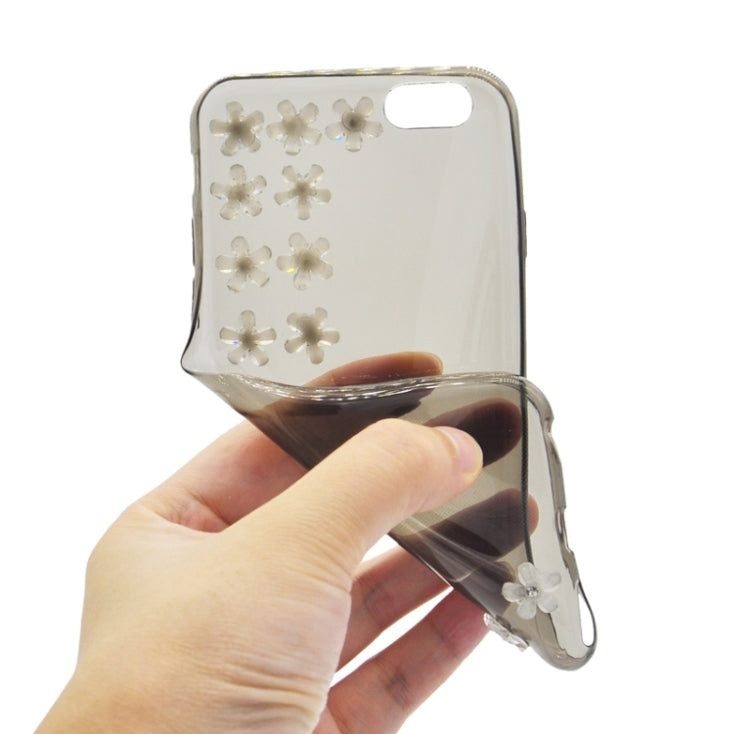 Flower Pattern Diamond Encrusted Ultrathin TPU Protective Case for iPhone 6