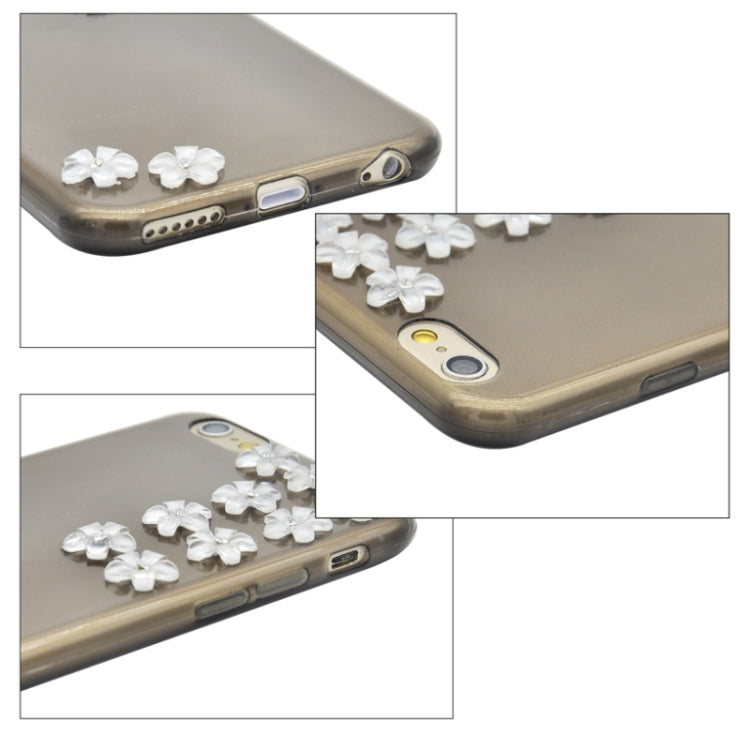 Flower Pattern Diamond Encrusted Ultrathin TPU Protective Case for iPhone 6