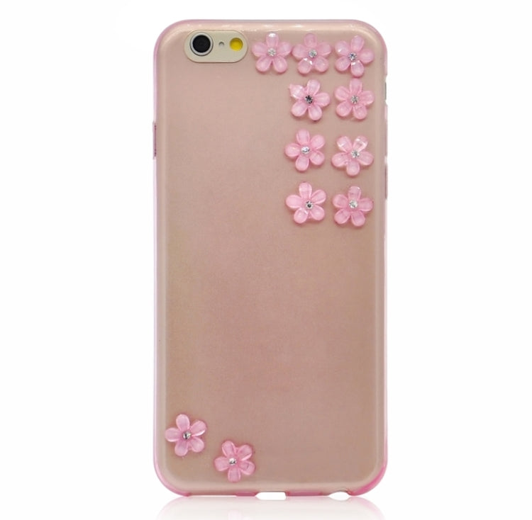 Flower Pattern Diamond Encrusted Ultrathin TPU Protective Case for iPhone 6
