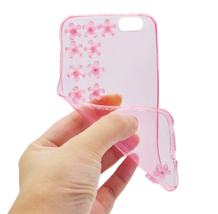 Flower Pattern Diamond Encrusted Ultrathin TPU Protective Case for iPhone 6