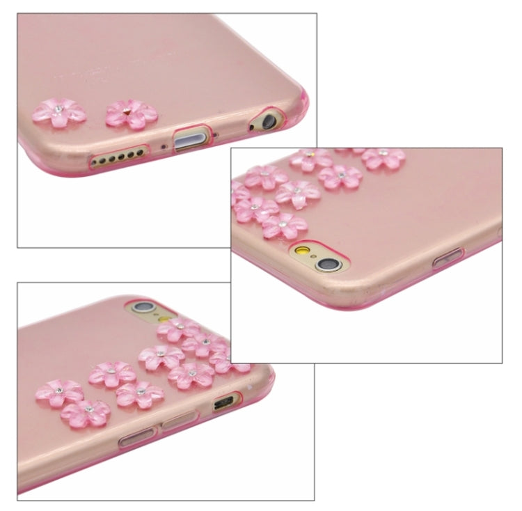 Flower Pattern Diamond Encrusted Ultrathin TPU Protective Case for iPhone 6