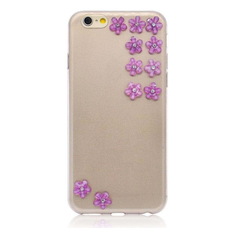 Flower Pattern Diamond Encrusted Ultrathin TPU Protective Case for iPhone 6