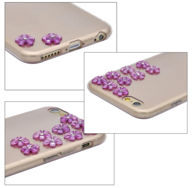 Flower Pattern Diamond Encrusted Ultrathin TPU Protective Case for iPhone 6