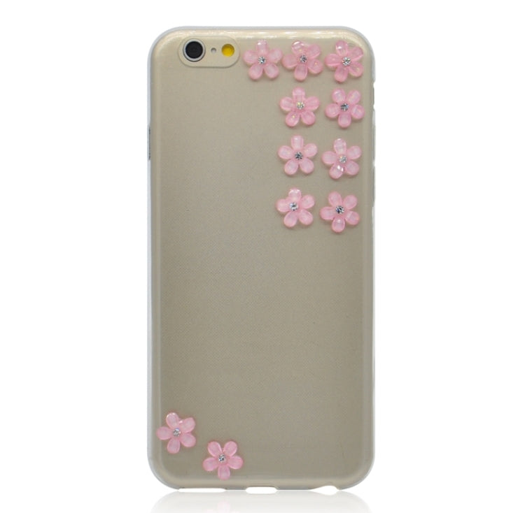 Flower Pattern Diamond Encrusted Ultrathin TPU Protective Case for iPhone 6