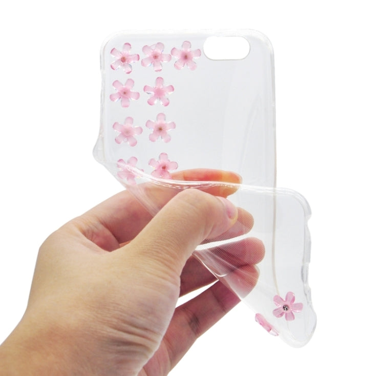 Flower Pattern Diamond Encrusted Ultrathin TPU Protective Case for iPhone 6