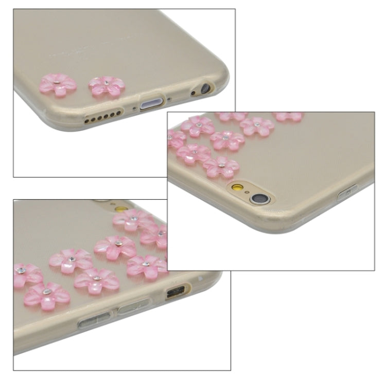 Flower Pattern Diamond Encrusted Ultrathin TPU Protective Case for iPhone 6