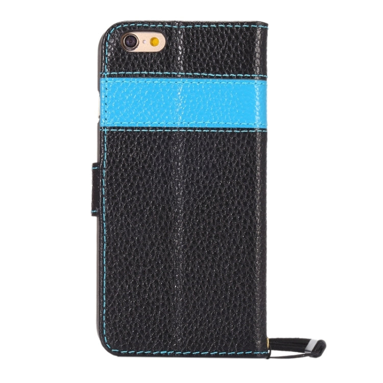Color Matching Style Litchi Texture Horizontal Flip Genuine Leather Case with Holder & Card Slots & Wallet & Lanyard for iPhone 6 & 6S