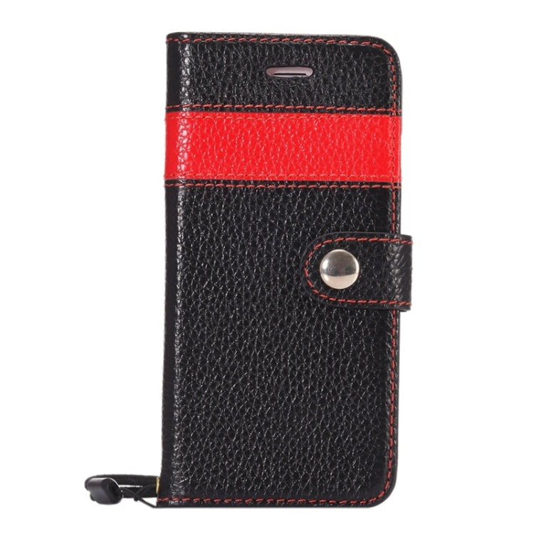 Color Matching Style Litchi Texture Horizontal Flip Genuine Leather Case with Holder & Card Slots & Wallet & Lanyard for iPhone 6 & 6S