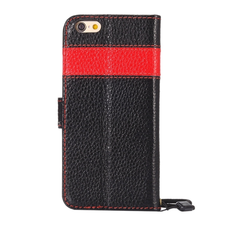 Color Matching Style Litchi Texture Horizontal Flip Genuine Leather Case with Holder & Card Slots & Wallet & Lanyard for iPhone 6 & 6S