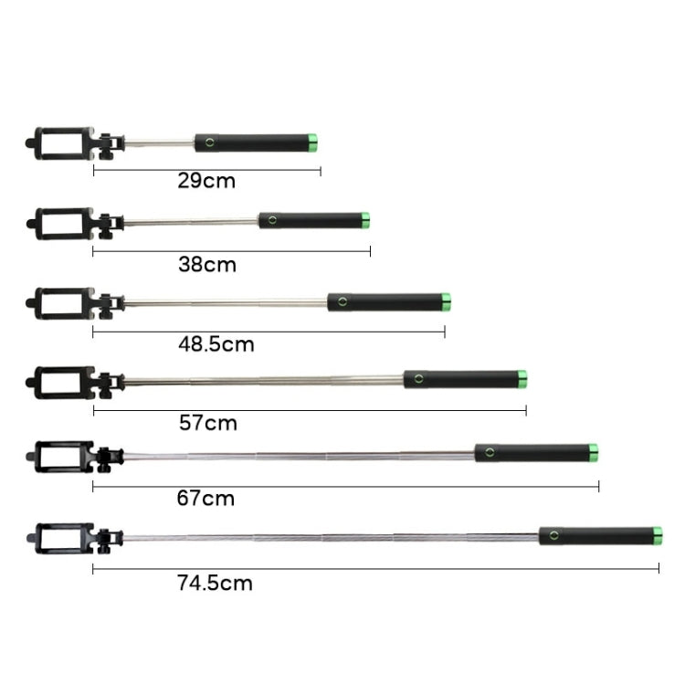 Three Generations Drive-by-wire Selfie Stick Monopod Folding Extendable Handheld Holder, Max Length: 74.5cm, for iPhone, Samsung, HTC, LG, Sony, Huawei, Lenovo, Xiaomi and other Smartphones