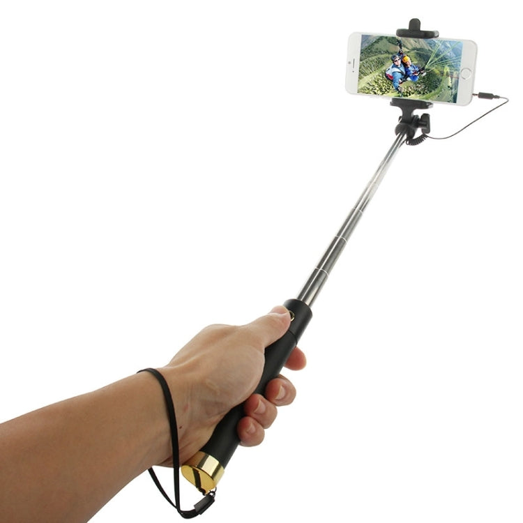 Three Generations Drive-by-wire Selfie Stick Monopod Folding Extendable Handheld Holder, Max Length: 74.5cm, for iPhone, Samsung, HTC, LG, Sony, Huawei, Lenovo, Xiaomi and other Smartphones
