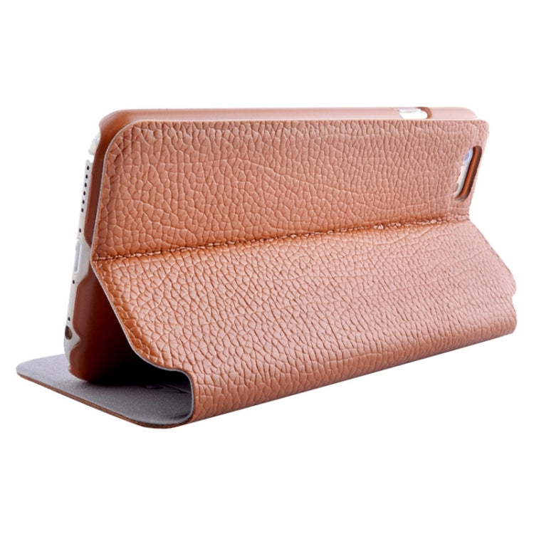 Horizontal Flip Litchi Texture Leather Case with Holder & Caller ID Display for iPhone 6 & 6S