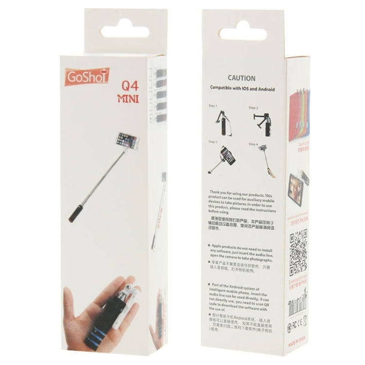 Goshot Q4 Mini Wire Controlled Selfie Stick Monopod Folding Extendable Handheld Holder for iOS & Android Phone, Max Length: 60cm