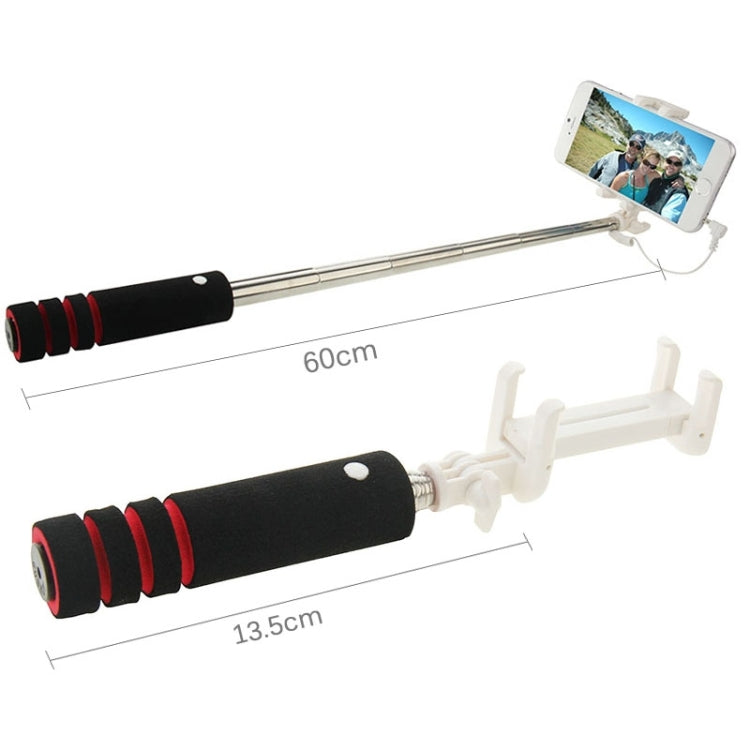 Goshot Q4 Mini Wire Controlled Selfie Stick Monopod Folding Extendable Handheld Holder for iOS & Android Phone, Max Length: 60cm