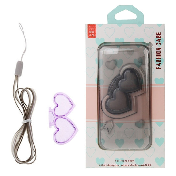 3D Love Heart Pattern TPU Protective Case with Holder & Lanyard for iPhone 6 & 6S