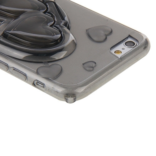 3D Love Heart Pattern TPU Protective Case with Holder & Lanyard for iPhone 6 & 6S
