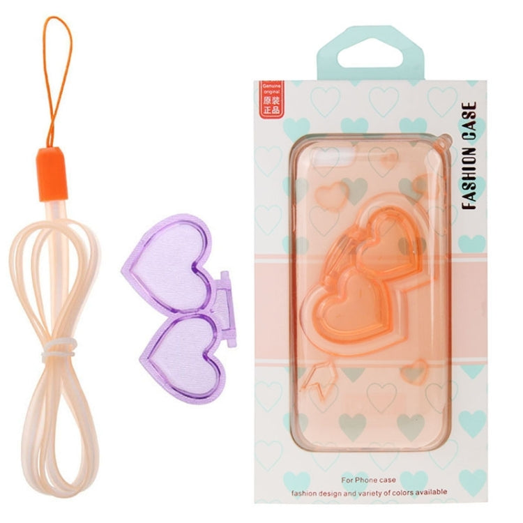 3D Love Heart Pattern TPU Protective Case with Holder & Lanyard for iPhone 6 & 6S