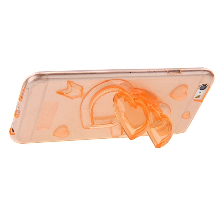 3D Love Heart Pattern TPU Protective Case with Holder & Lanyard for iPhone 6 & 6S